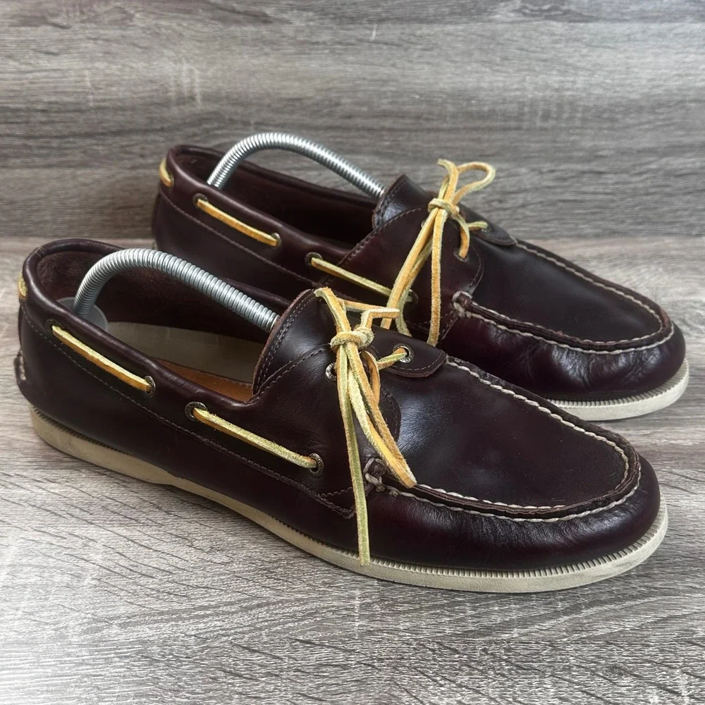 Bass Hampton Core 2 Boat Shoes Mens 12W Leather Moccasins Coastal Preppy Yacht